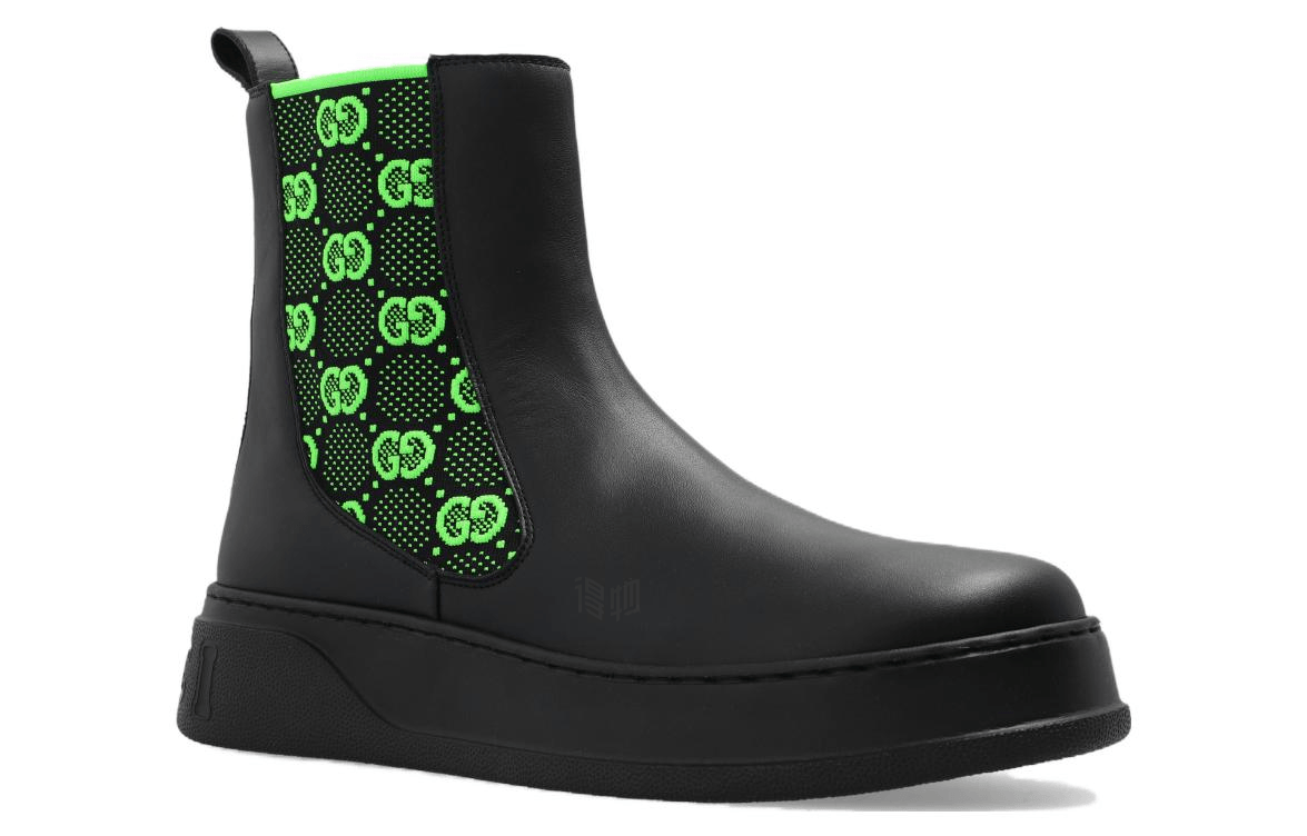 Gucci Chelsea Boots Black Green — фото 8