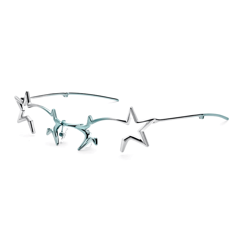Очки Gentle Monster Pocket Series Hollow Geometric Metal Optical Frame Silver Green