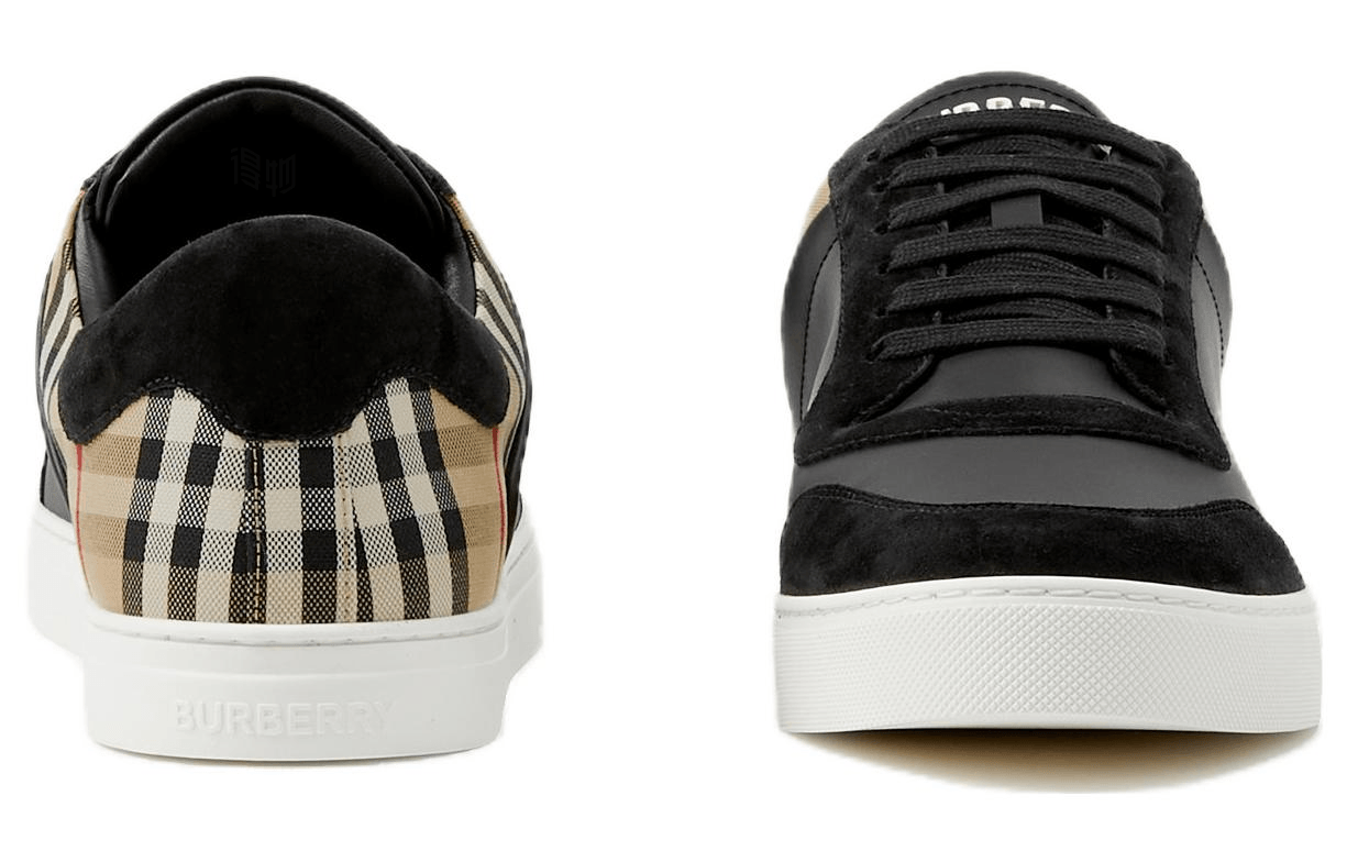 Burberry Round Toe Low Lace-Up Sneakers Black — фото 7