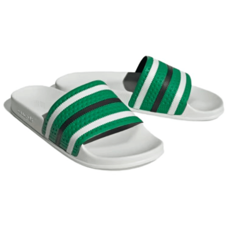 Adidas Adilette Green White Black — фото 5