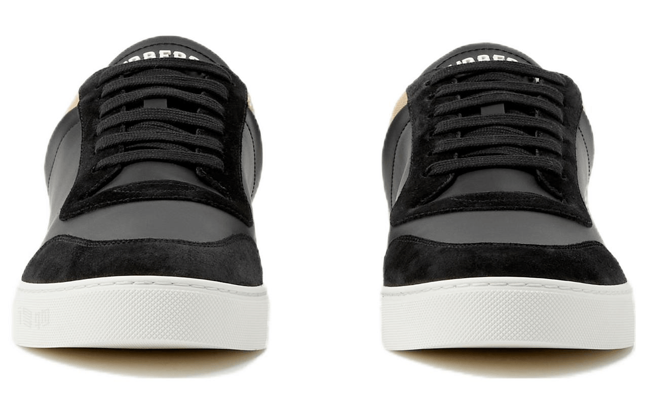 Burberry Round Toe Low Lace-Up Sneakers Black — фото 6