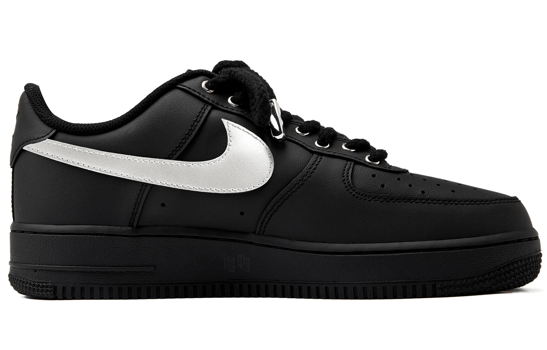 Nike Air Force 1 '07 Black Silver — фото 9