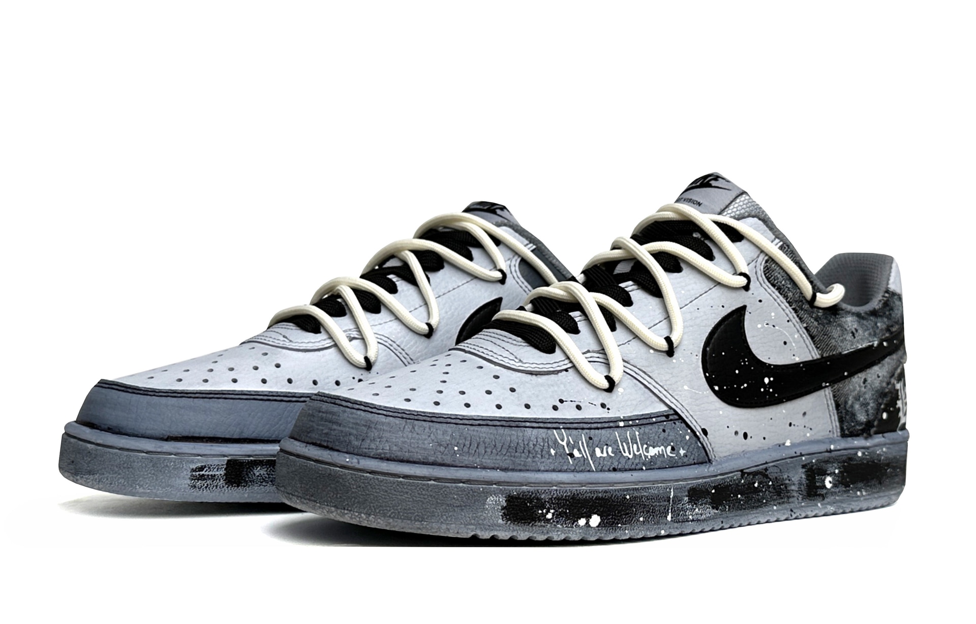 Nike Court Vision 1 Low Black Grey — фото 10