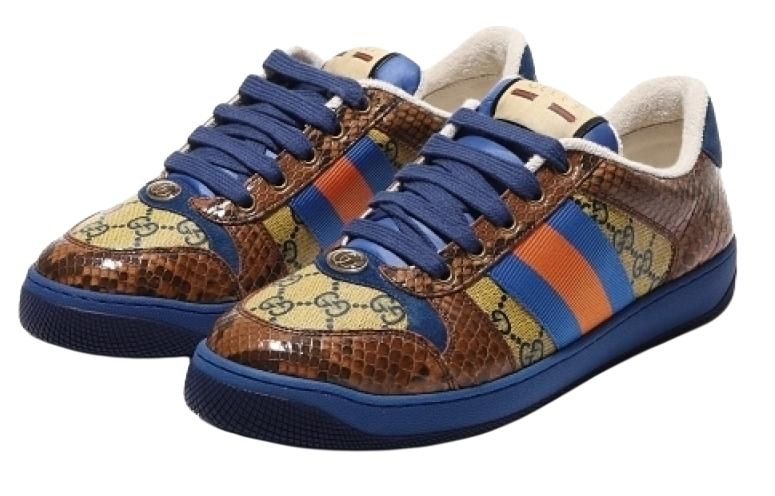 Gucci Low-Top Sneakers Blue Yellow — фото 8