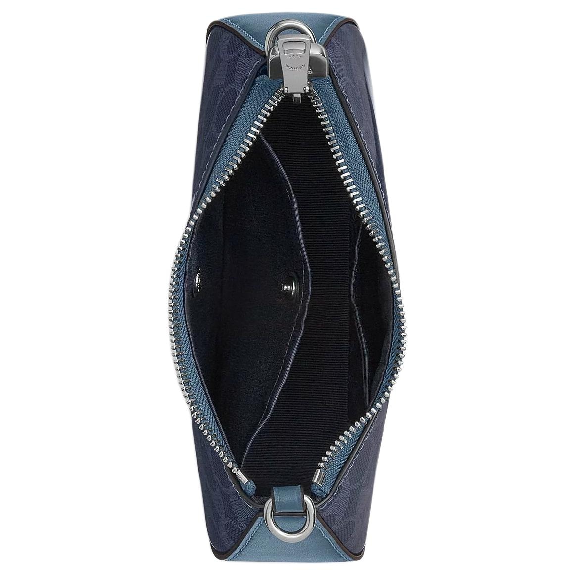 Coach Signature Leather Shoulder Bag Blue — фото 2