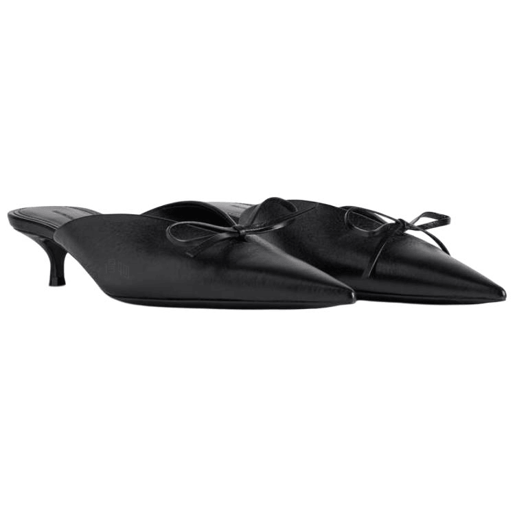 Balenciaga Bow Decor Mules 4cm Black — фото 7
