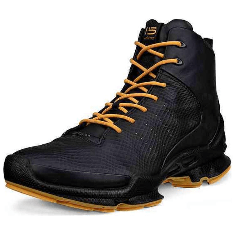Ecco High Top Running Shoes Black Yellow — фото 4