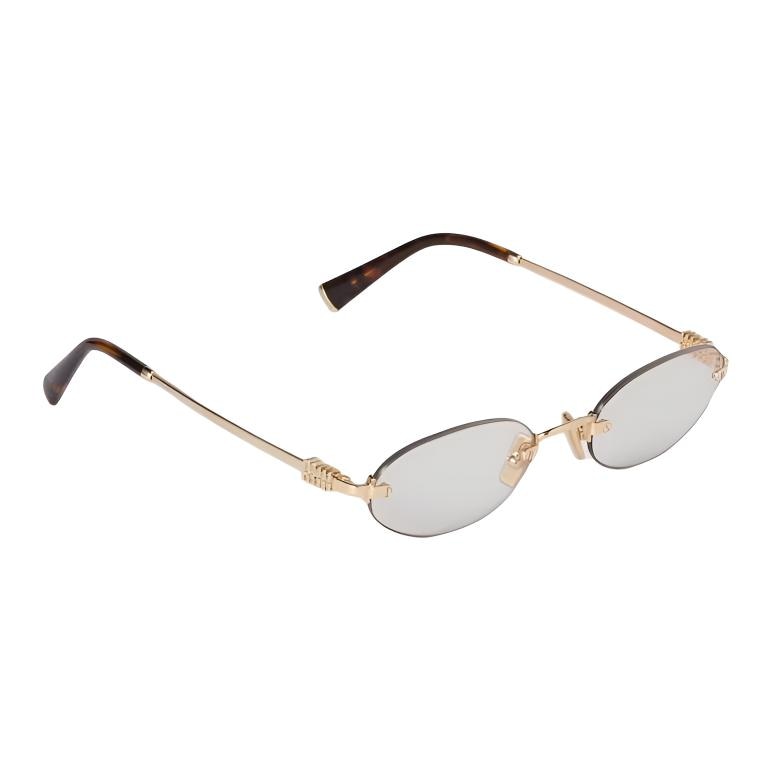 Miu Miu Rectangular Sunglasses Gold — фото 2
