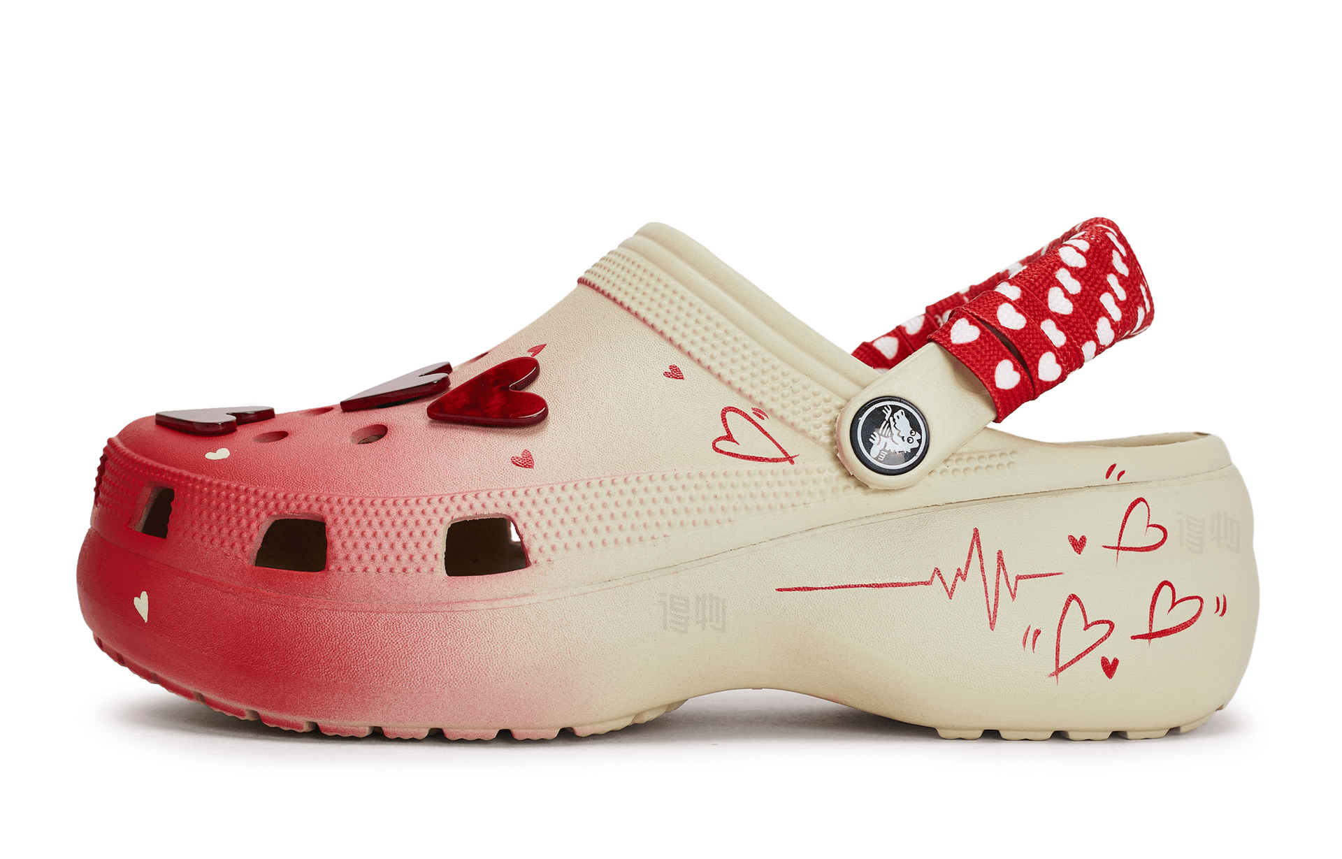 Crocs Classic Platform Clog Velvet Red Heart — фото 7