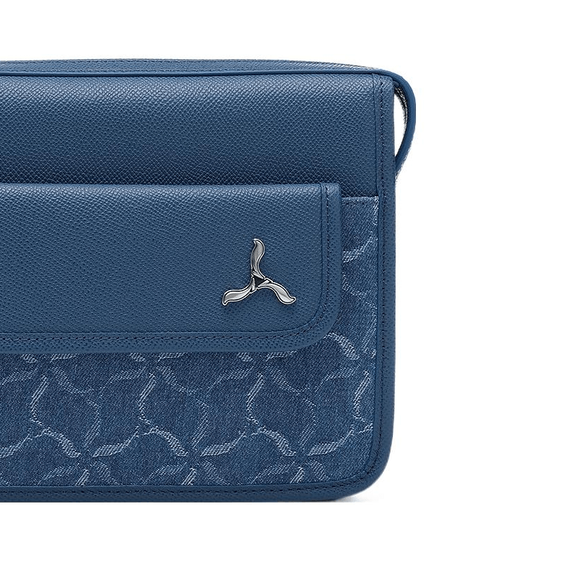 Li-Ning 1990 Classic Series Retro Denim Crossbody Bag Blue Grey — фото 3