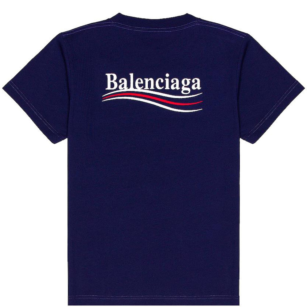 Balenciaga SS22 Logo Crewneck T-Shirt Blue — фото 1