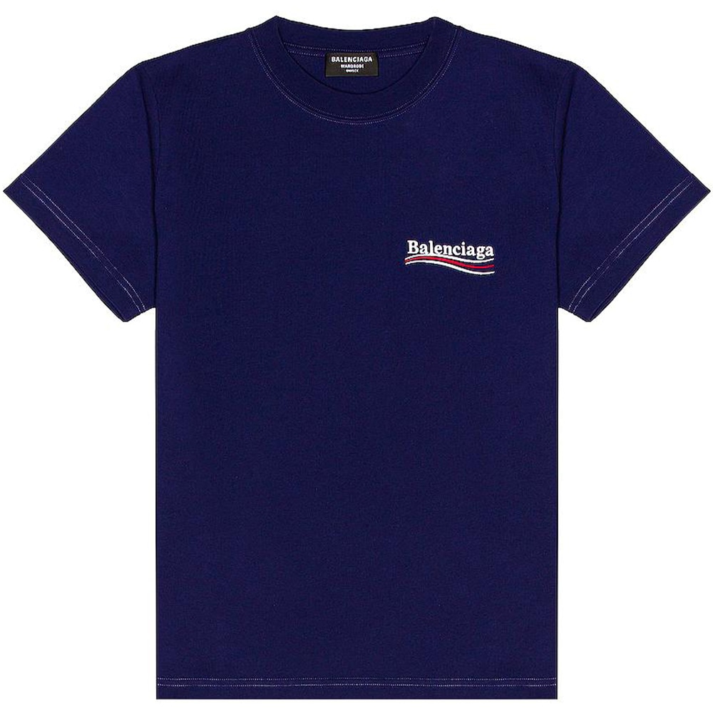 Футболка Balenciaga SS22 Logo Crewneck T-Shirt Blue
