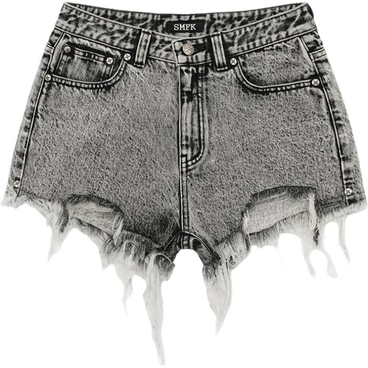 Smfk Dust Grey Denim Shorts