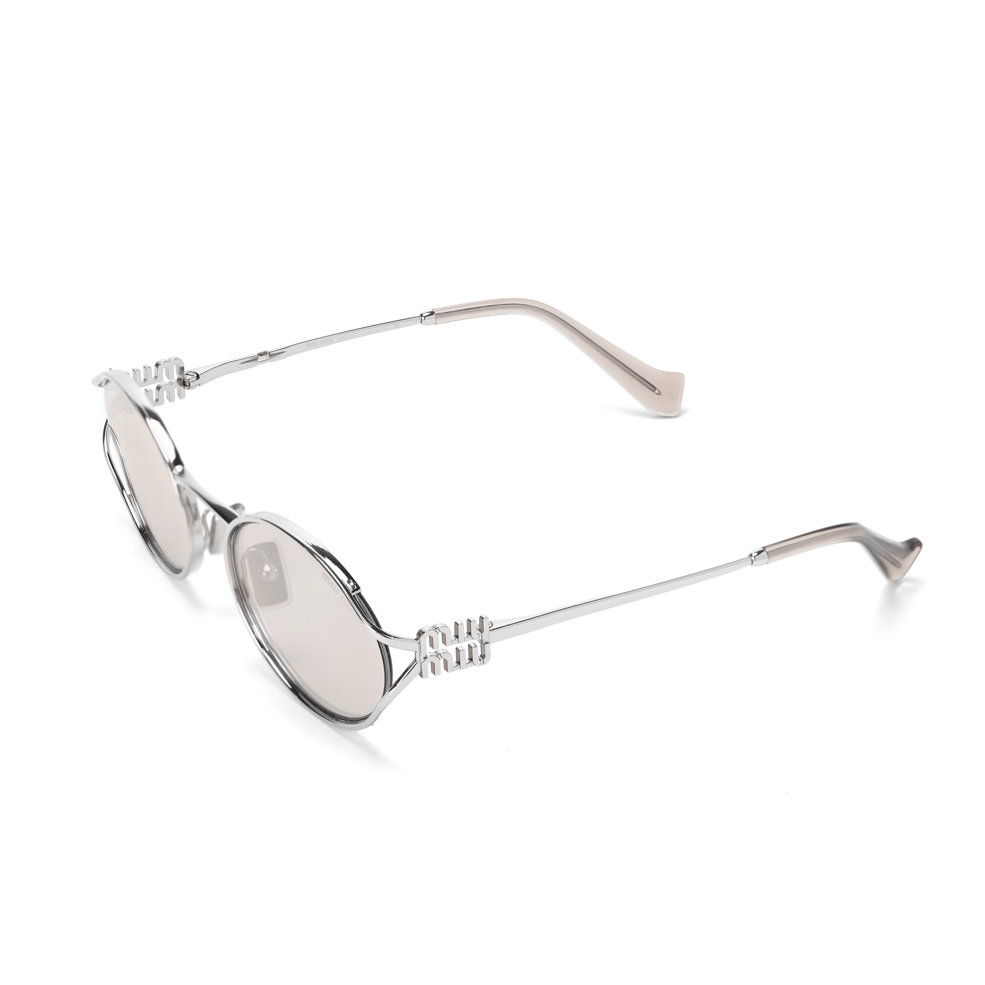 Очки Miu Miu Oval Sunglasses Silver