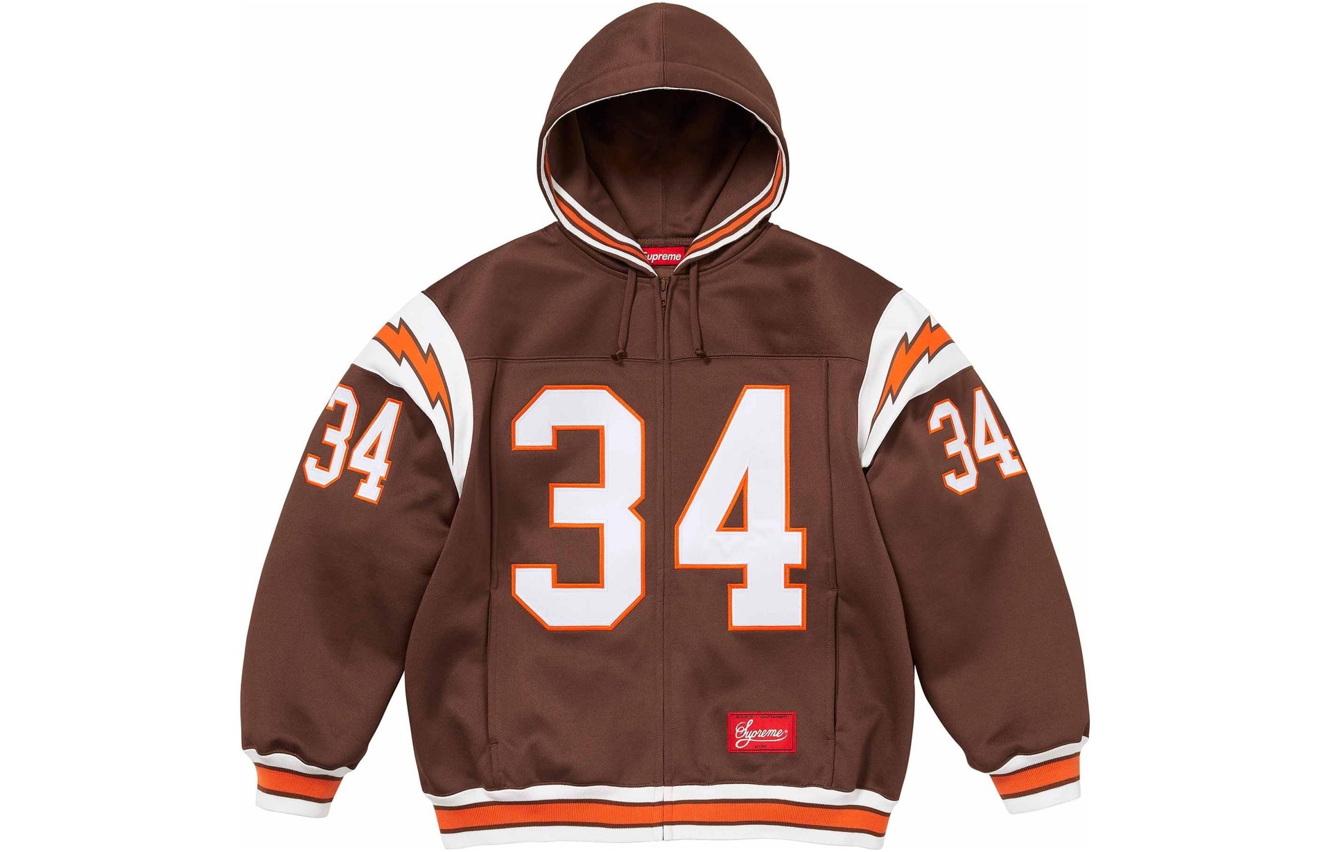 Supreme Football Zip Up Hooded Sweatshirt