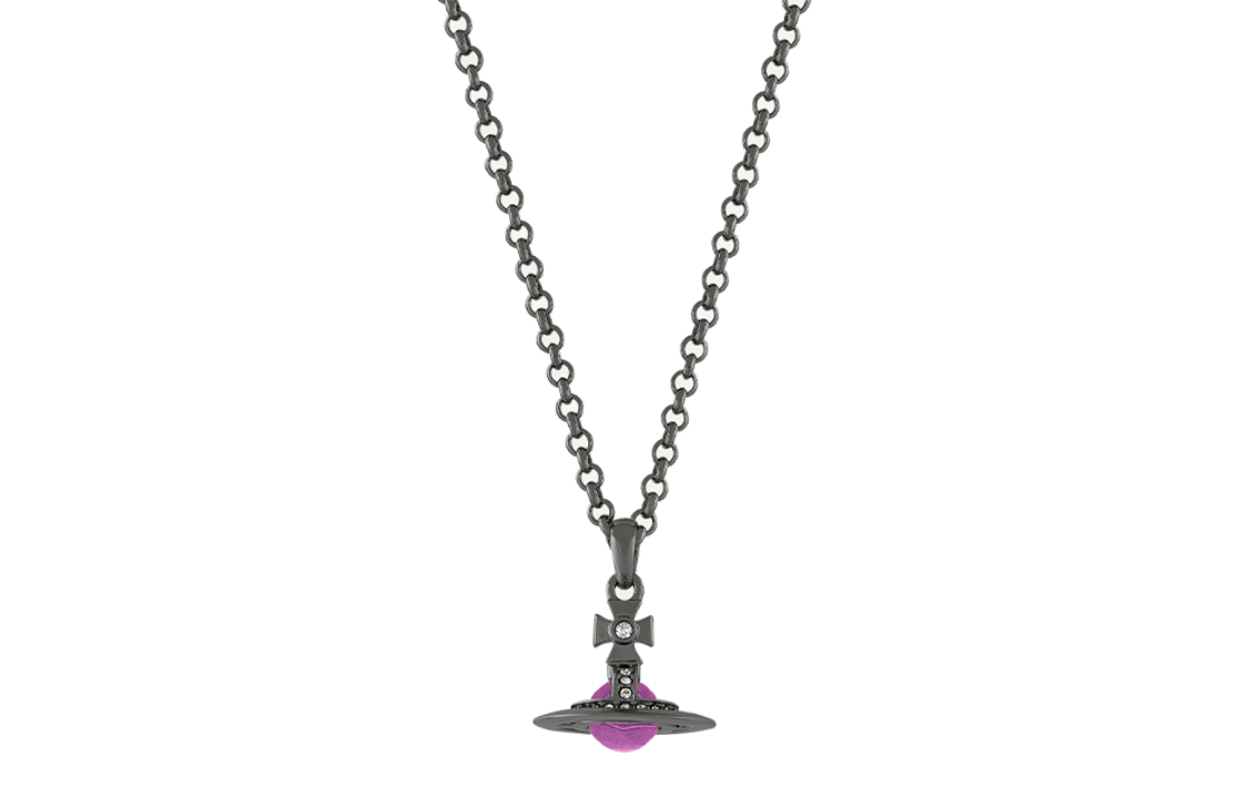 Vivienne Westwood New Petite Orb Necklace Gunmetal