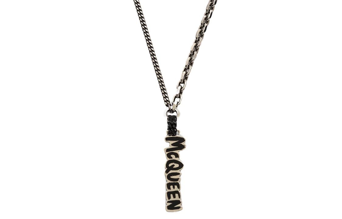 Alexander McQueen Graffiti Necklace Silver