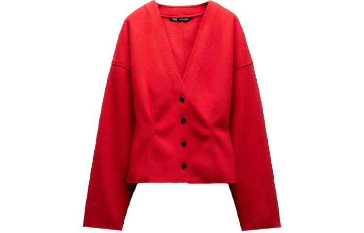 ZARA V-Neck Red Jacket