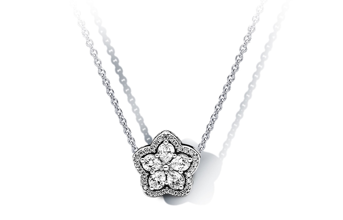 Pandora/潘多拉 Pandora Snowflake Necklace Set 925 Silver