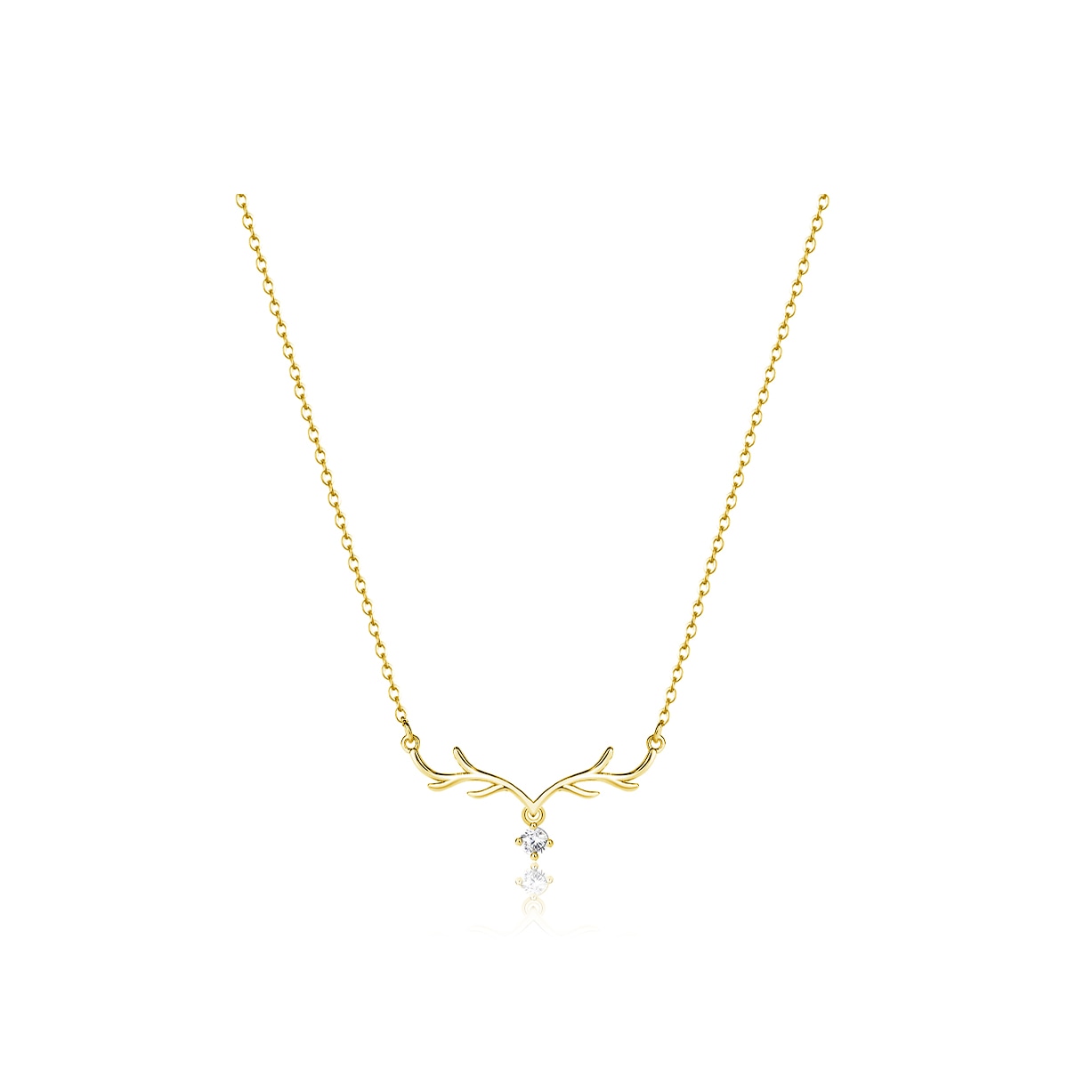 CMFY Deer Antler Pendant Necklace S925 Silver