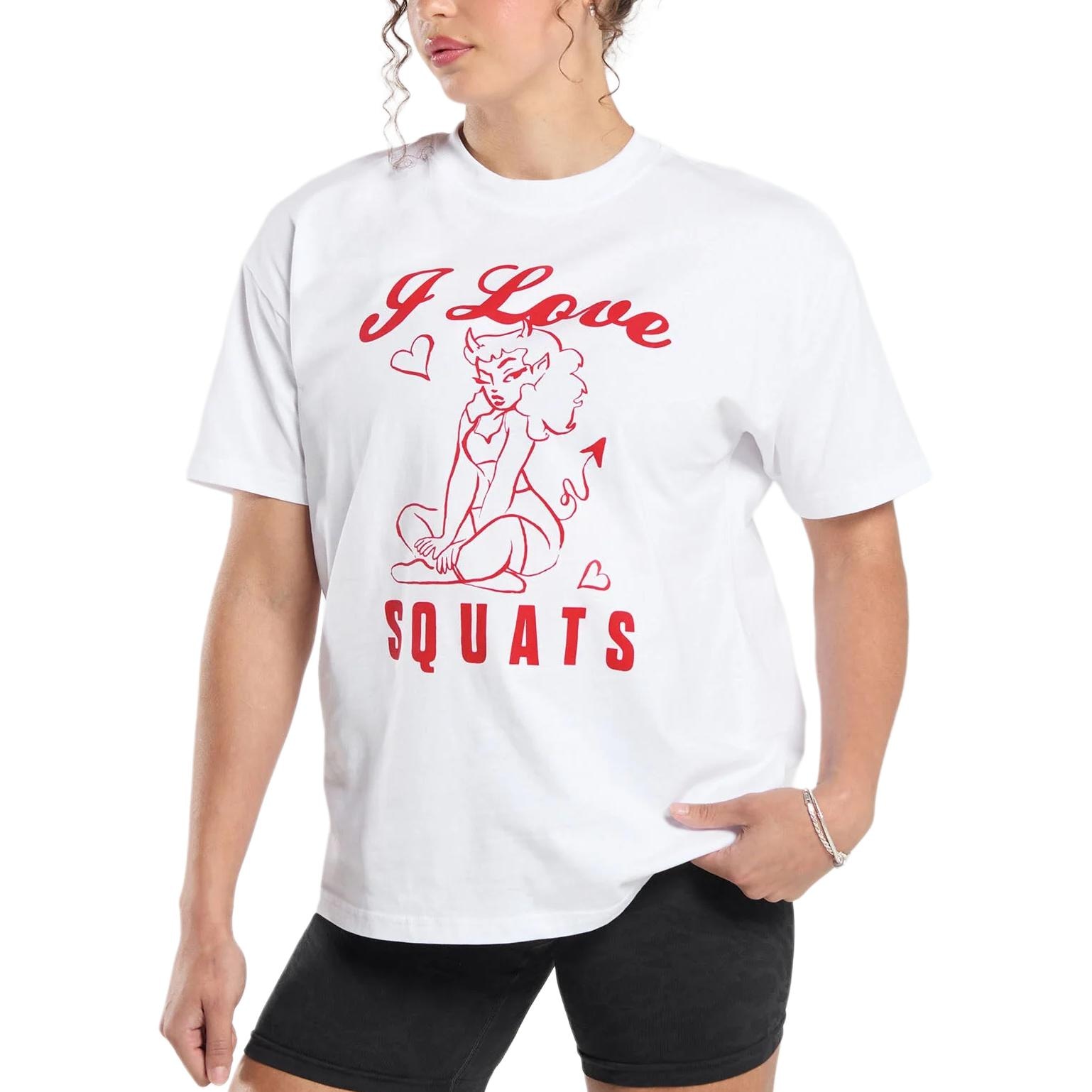 GYMSHARK I Love Squats Graphic Oversized logo T
