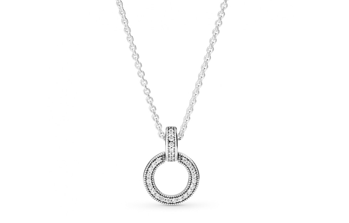 Pandora/潘多拉 Pandora Double Ring Pendant Necklace