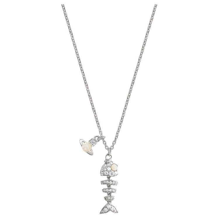 Vivienne Westwood Lyall Saturn Pendant Necklace Silver