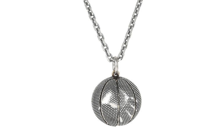 Ruibeila S925 Silver Basketball Pendant Necklace