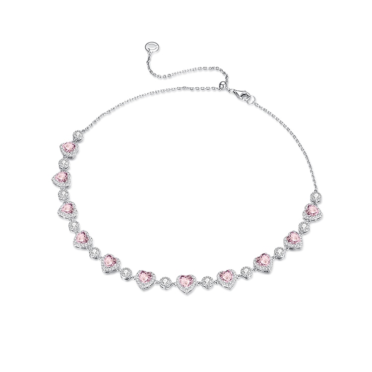 FANCI 范琦 FANCI Heartbeat Series Pink Heart Zircon Necklace