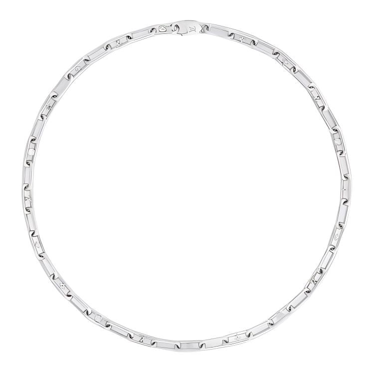 Louis Vuitton Sleek Monogram Necklace Silver