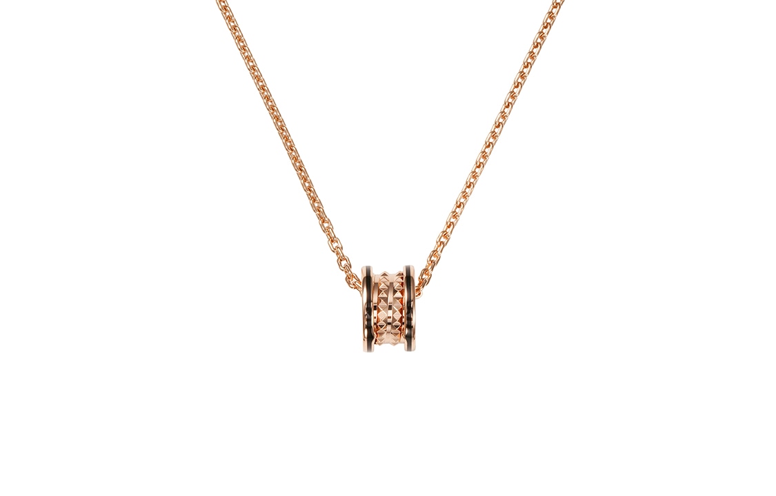 BVLGARI/宝格丽 BVLGARI B.ZERO 1 Necklace Triple Ring Rose Gold Ceramic