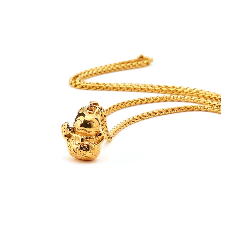 Dwcp Fortune Cat Titanium Steel Necklace — фото 1