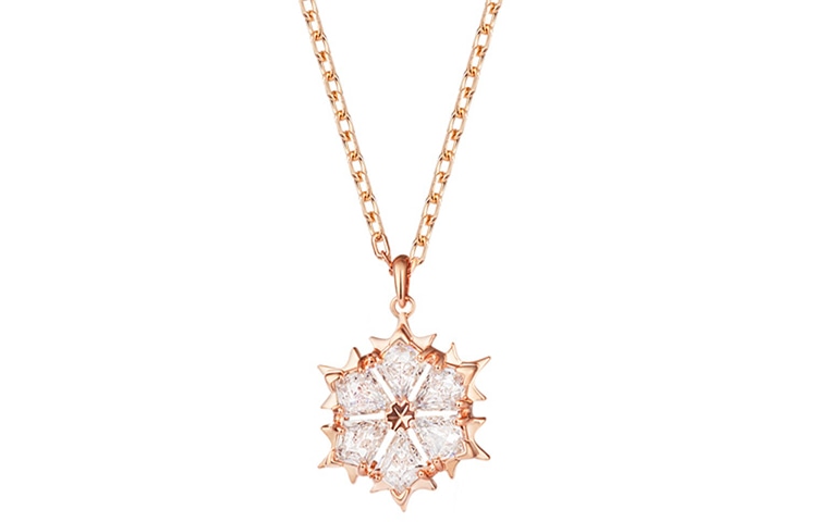 Swarovski/施华洛世奇 Swarovski Magic Snowflake Necklace Rose Gold White