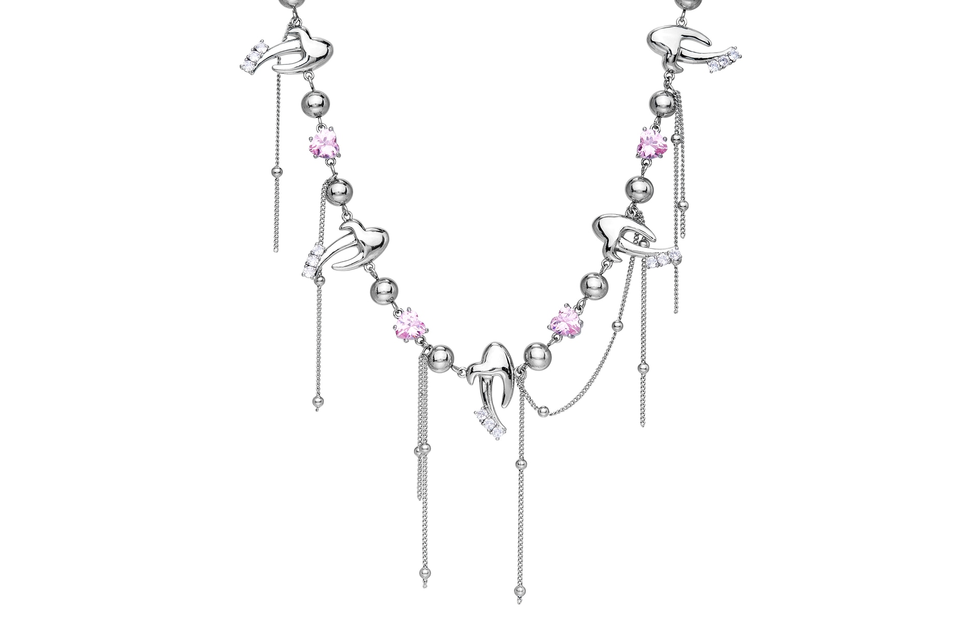 ENFANTIN Tassel Heart Necklace Silver