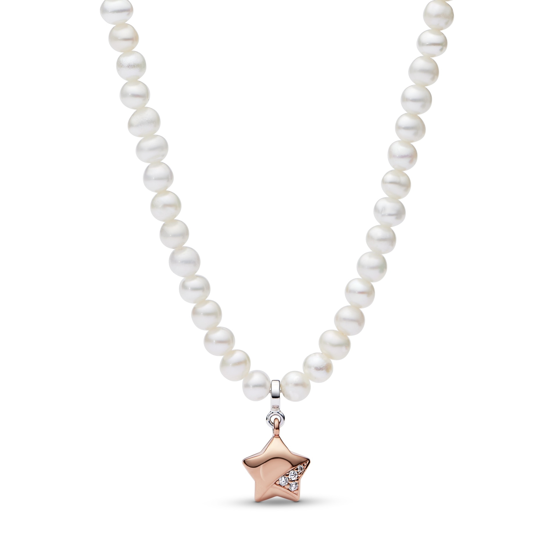 Pandora/潘多拉 Pandora Star Pearl Necklace Rose Gold