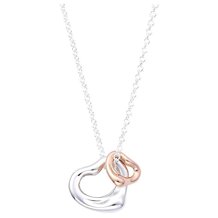 TIFFANY & CO./蒂芙尼 Tiffany & Co. 18K Double Heart Necklace Rose Gold