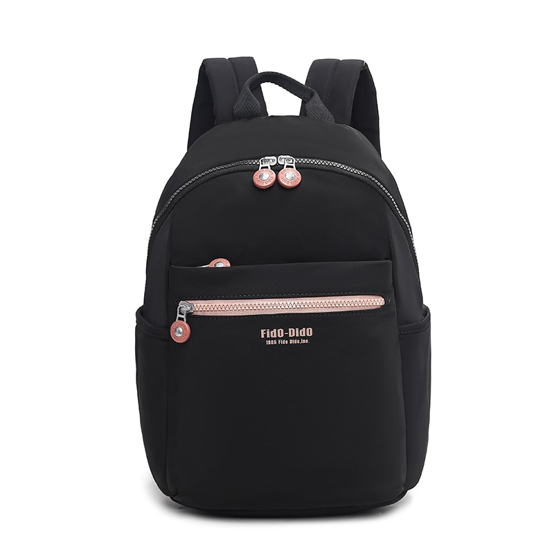 FIDO DIDO Oxford Backpack Medium Black Navy