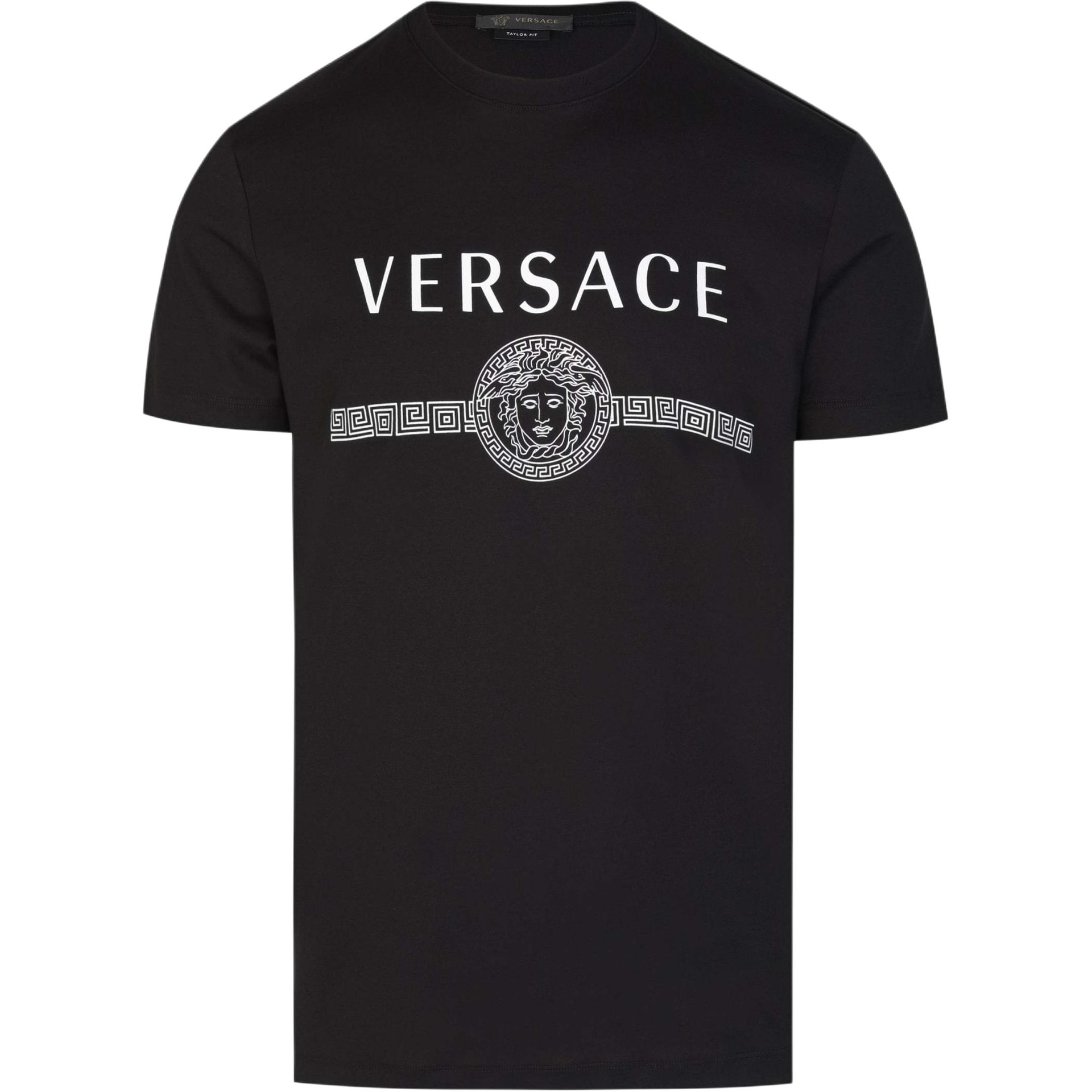 VERSACE/范思哲 Versace Logo Print T-Shirt Black