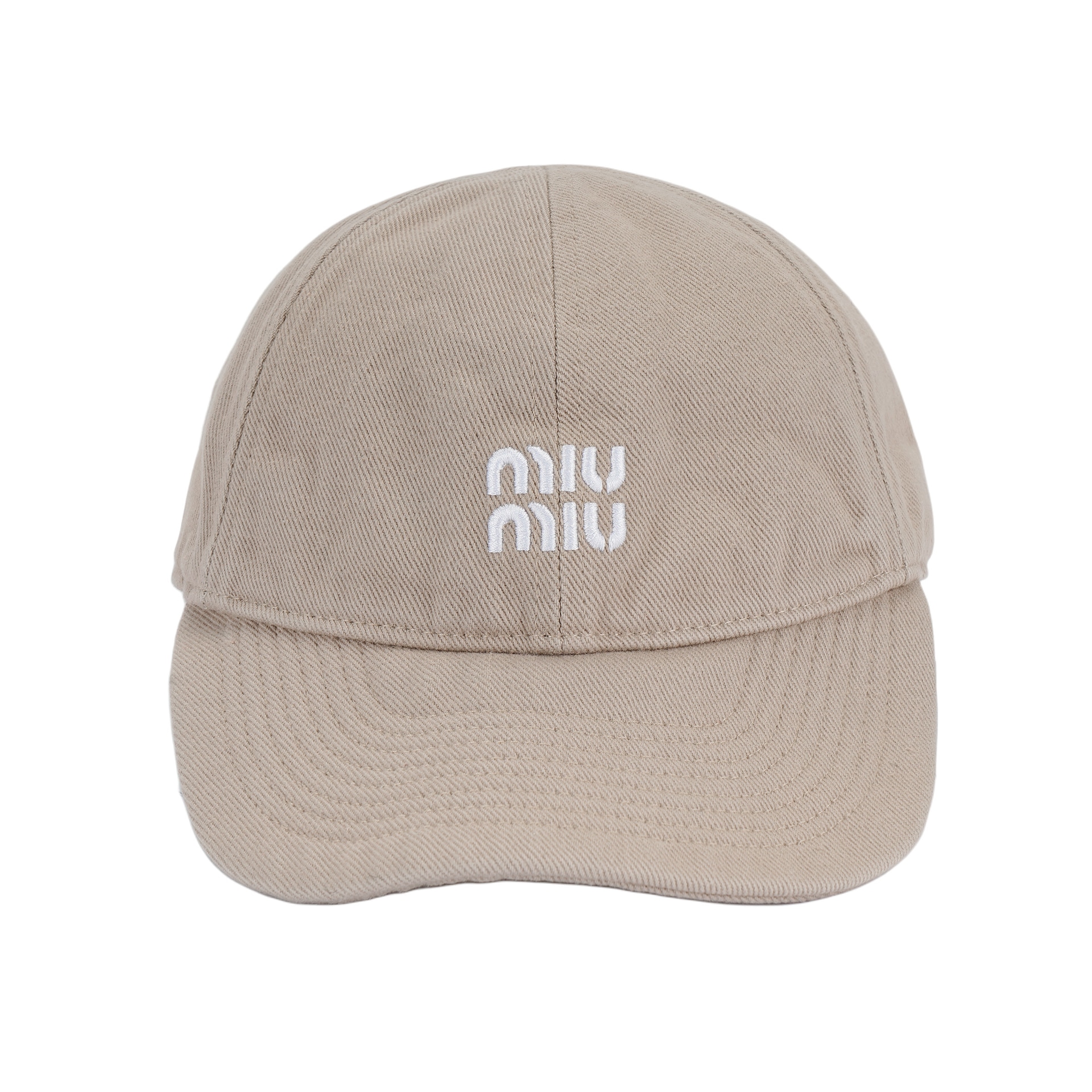 Miu Miu Embroidered Logo Cap Beige — фото 1