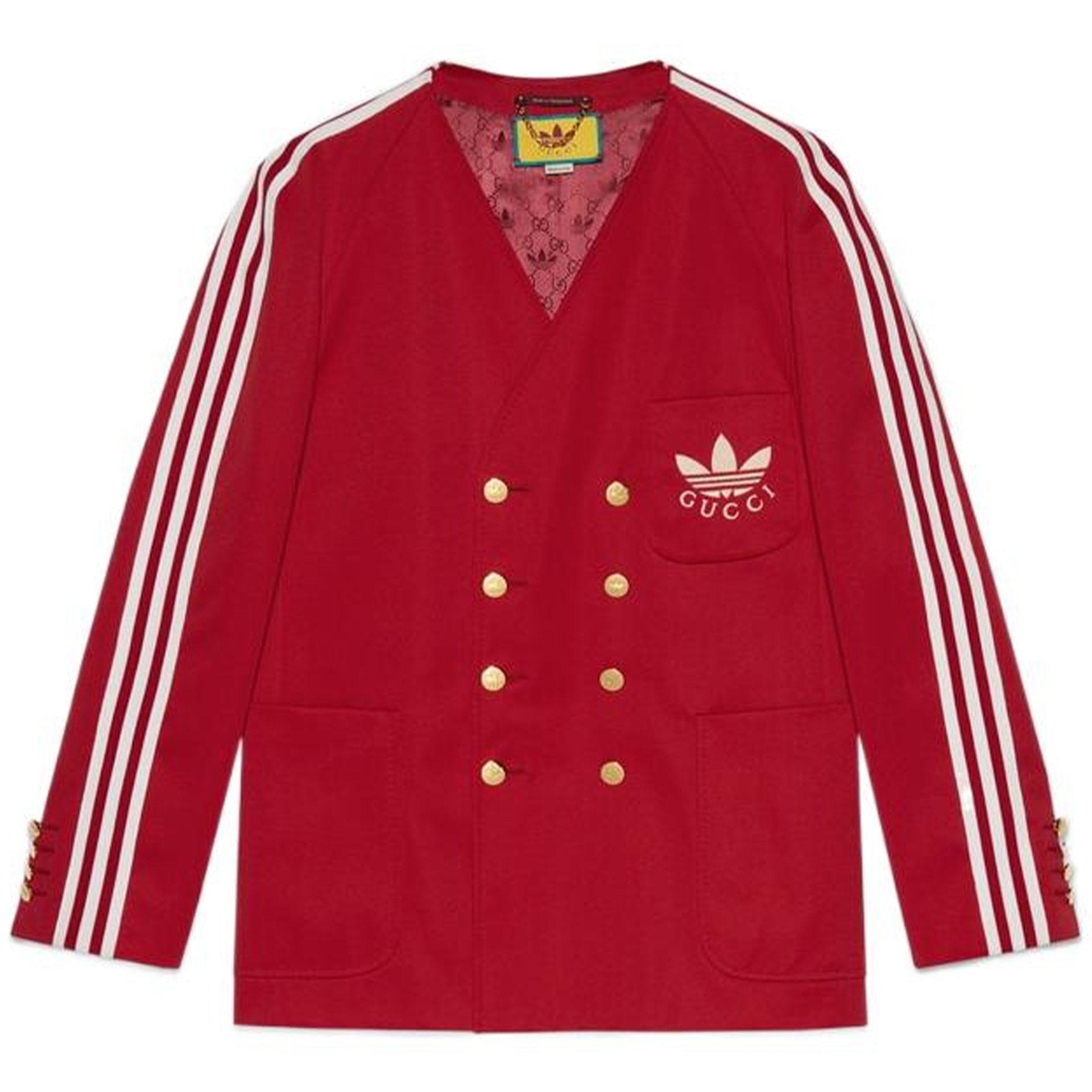 GUCCI/古驰 GUCCI x adidas Originals FW22 Striped Logo Blazer Red