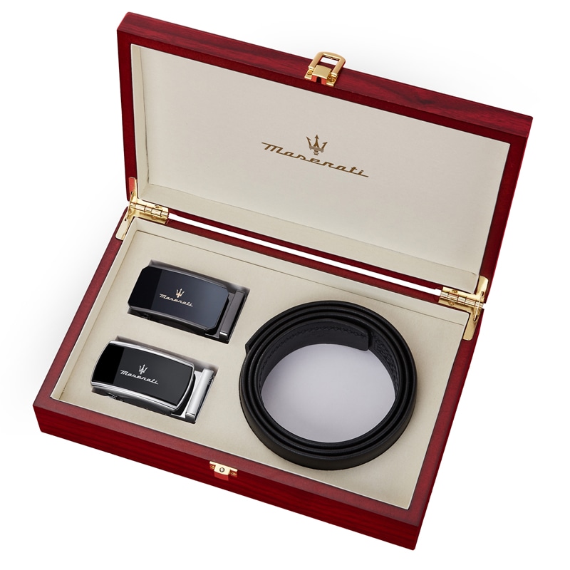Maserati Belt Set Gunmetal Double Buckle