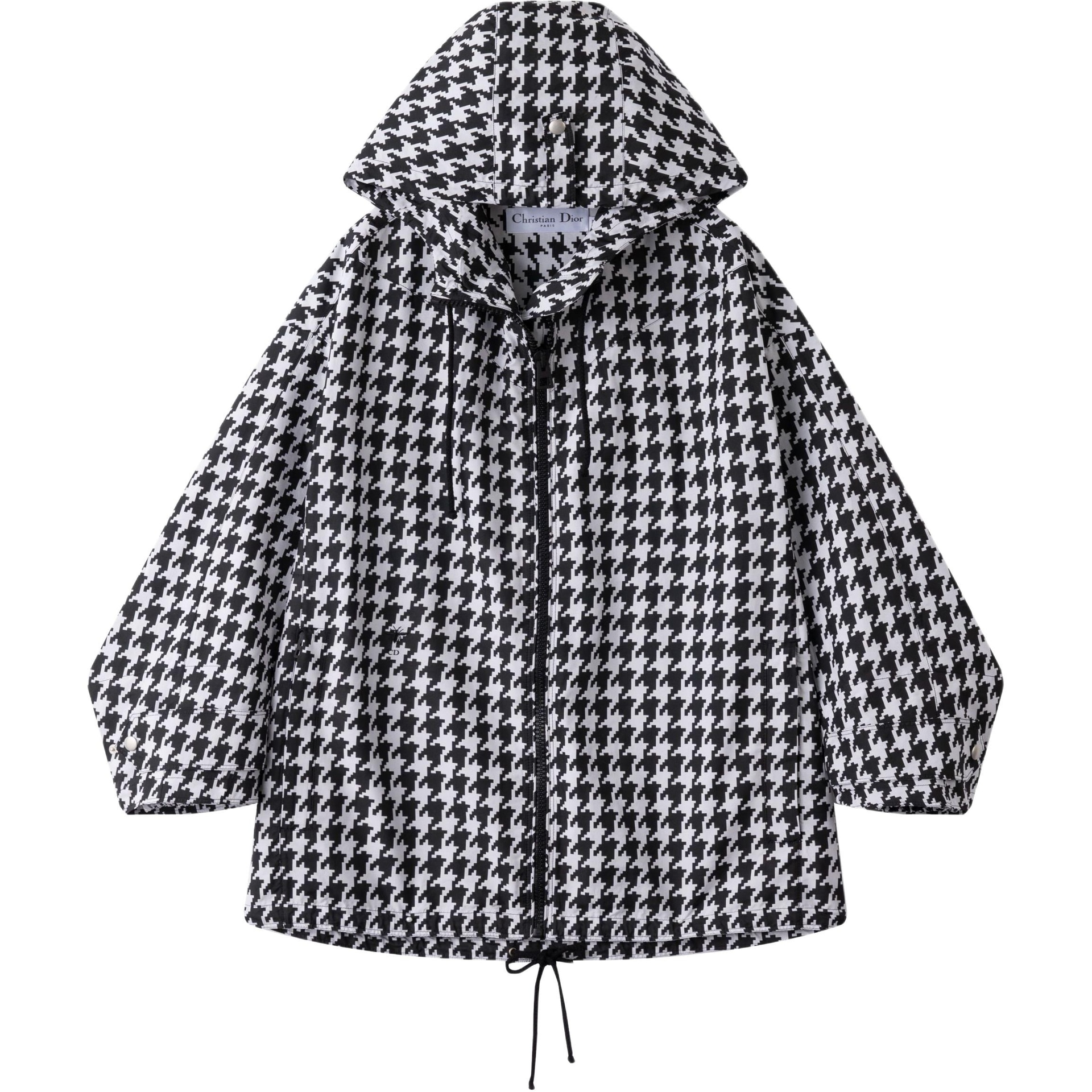 Dior FW22 Houndstooth Zip Coat Black