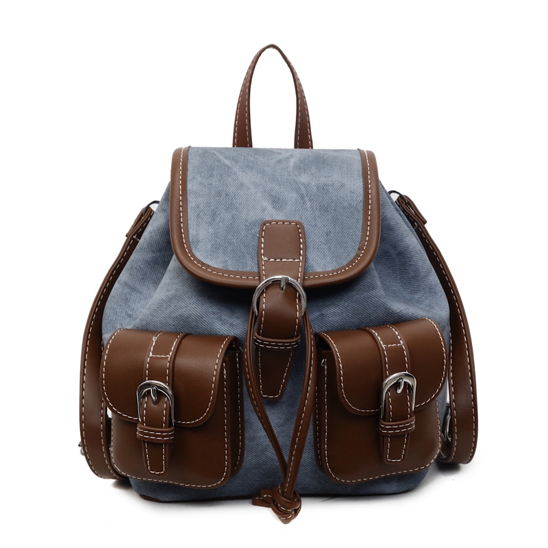 FCTOSSR法缇斯 FCTOSSR Vintage College Backpack Denim Blue Black Tea White