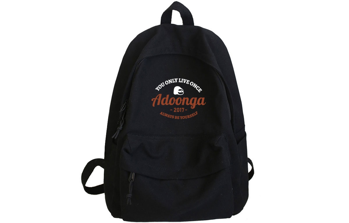 ADOONGA Canvas Backpack Black Ivory