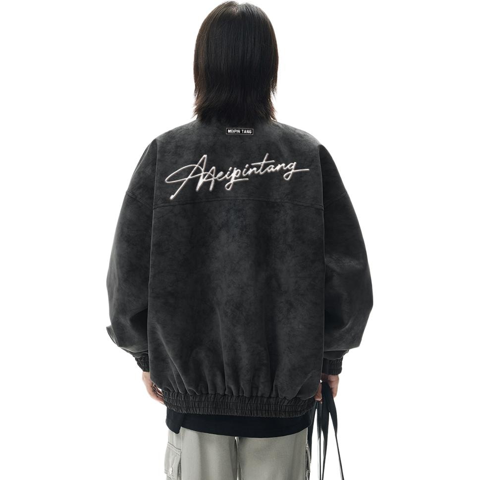 Meipin Tang Retro Logo Leather Jacket — фото 4