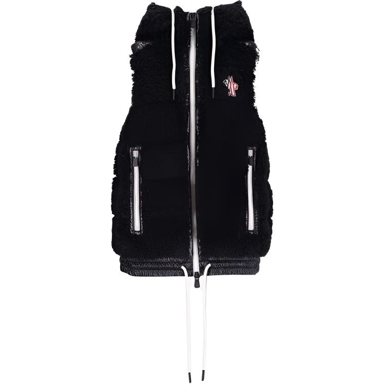 Moncler Grenoble Moncler Logo Mid-Length Hooded Vest Black