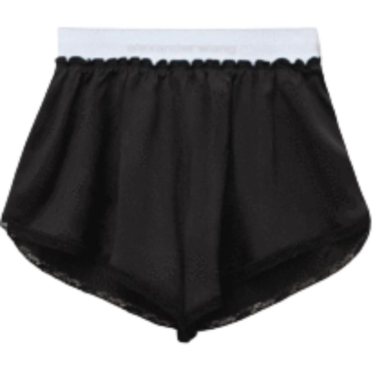 Alexander Wang SS22 Logo High-Waisted Shorts Black