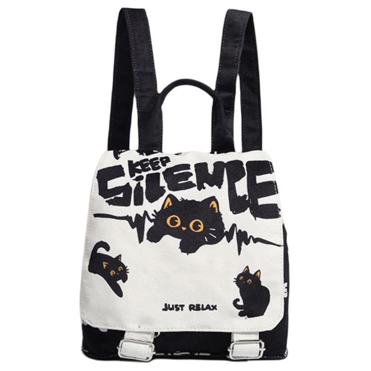 Dalo Coal Cat Canvas Backpack Black — фото 5