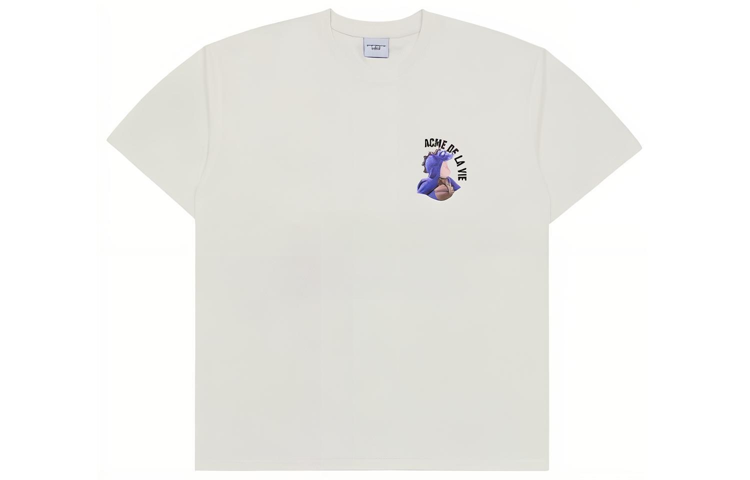 acme de la vie ADLV Mini Doll Face Purple Dinosaur T-Shirt Cream