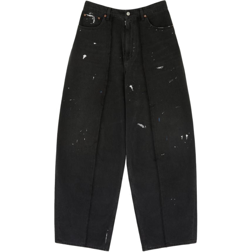 MM6 Maison Margiela Zip Pleated Wide Leg Jeans